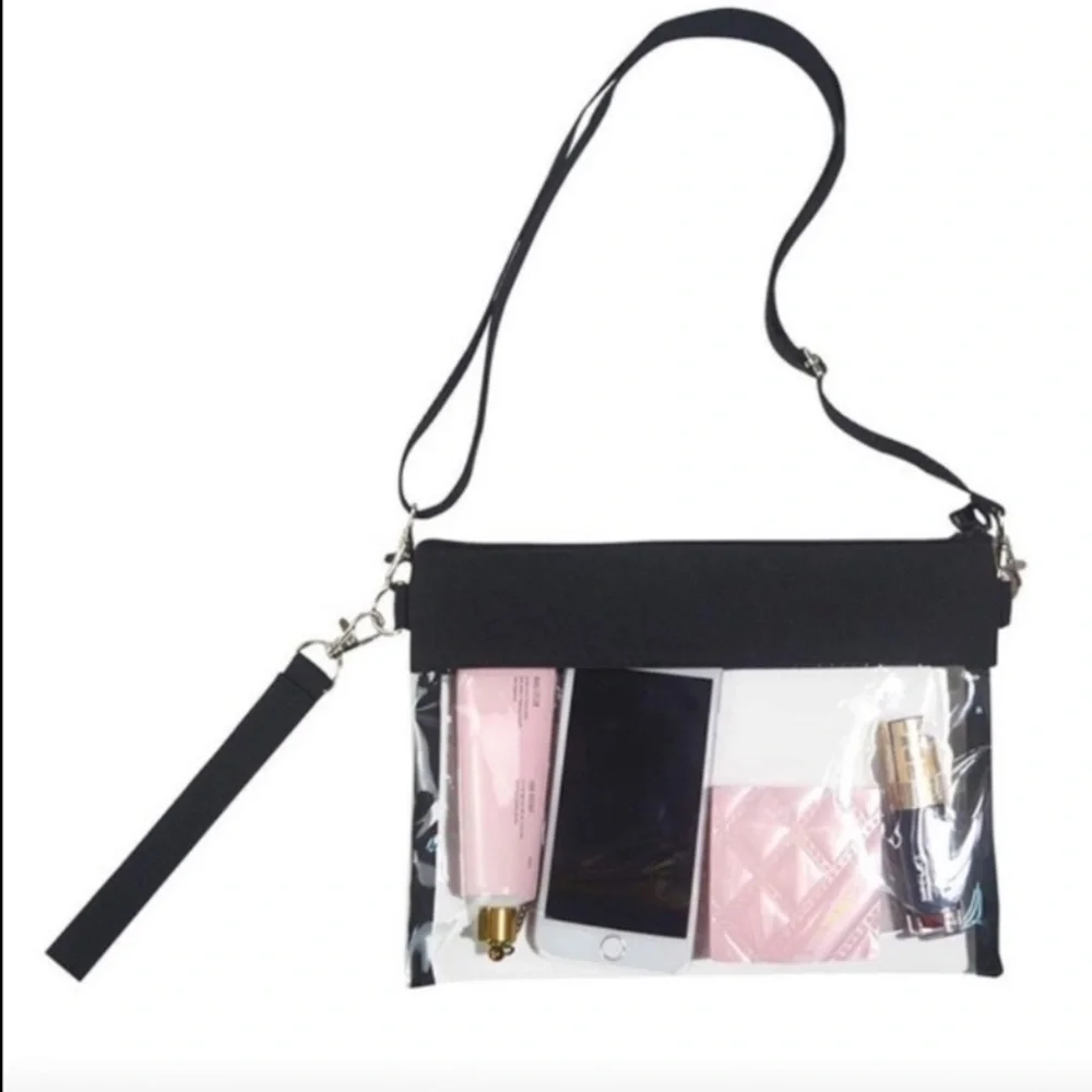 Black Smartphone crossbody bag with Transparent Window and Belt Clip